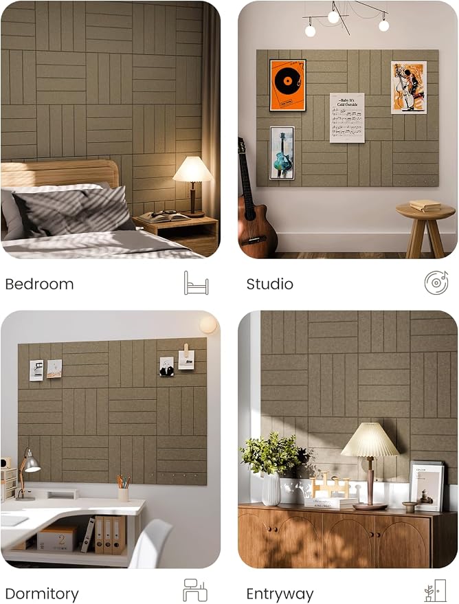 Fluxynara 48" x 36" Large Felt Bulletin Board, Earth Brown | 12 Pack Cork Board Alternative with 60 Safe Adhesive Tabs, Pin Boards for Wall Decor, Home, Office, Classroom,Dorm - Image 7