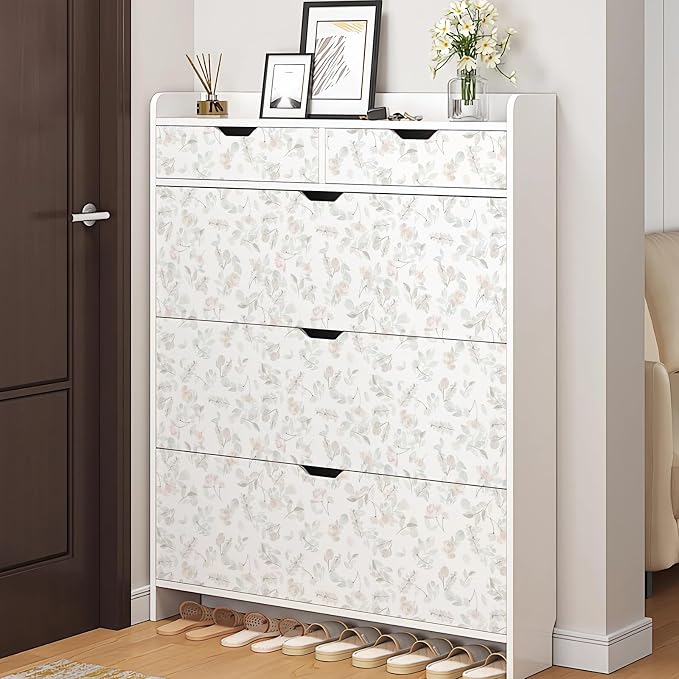 Blush Pink Watercolor Floral Peel and Stick Wallpaper, 17.3" x 118" Removable & Waterproof Vinyl Wallpaper, Soft Pastel Flower Self-Adhesive Contact Paper for Nursery Bedroom Cabinets - Image 5