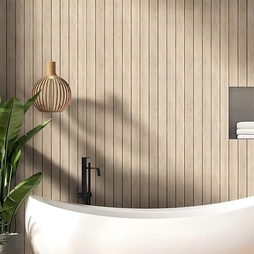 Thick Wood Slat Wall Panels, Modern 3D Peel and Stick, 15.75"x118" Self-Adhesive Accent Wall with Sound Dampening for TV Wall and Ceiling, Bedroom, Home Office, Log Color, 13 Sq Ft - Image 9