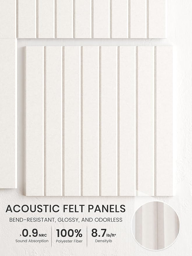 Bumusty 48"x 36" Large Felt Bulletin Board Tiles, Milky White | 12-Pack Cork Board Alternative, Wall Decor, 30 Pushpins, 60 Adhesive Tabs, Vision Board, Office, Classroom, Home, Dorm - Image 3