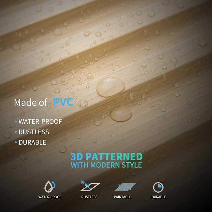 Art3d Fluted Slat 3D Wall Panels, Drop Ceiling Tiles, 12-Pack, Oak | 24" x 48" , Lightweight, Break-Proof, Compatible with Grid System, Ideal for Home, Commercial Spaces - Image 6