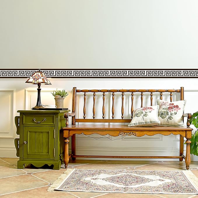 Greece Pattern Wall Border Stickers Peel and Stick Skirting Self Adhesive Bathroom Waist Line Decals Mirror Vinyl Murals - Image 3