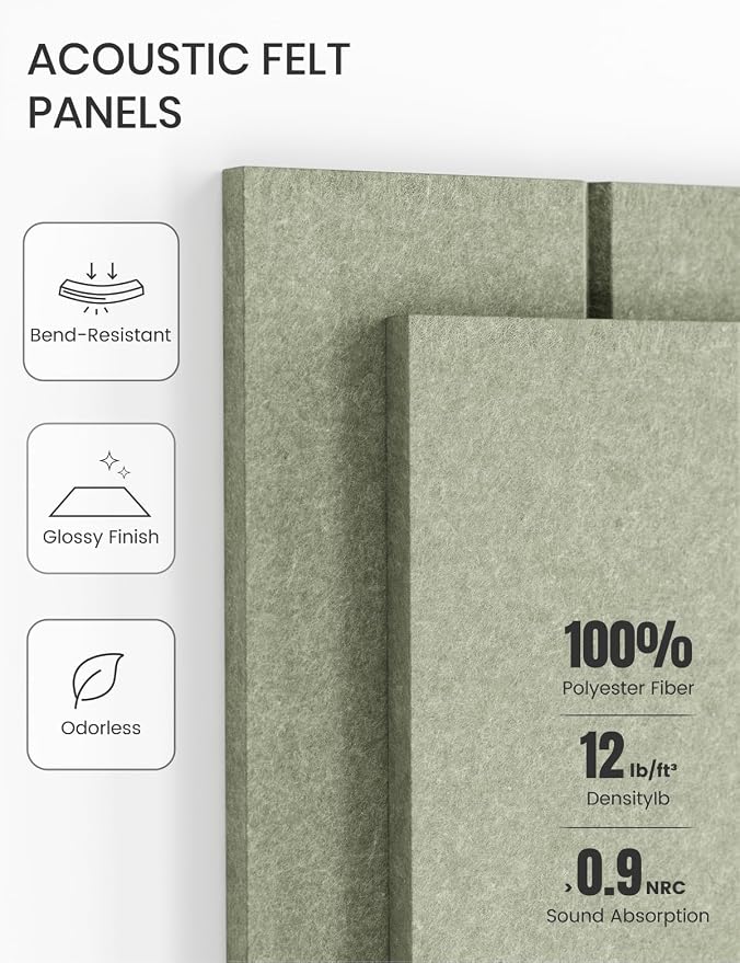 Fluxynara 36" x 24" Large Felt Bulletin Board, Sage | 6 Pack Cork Board Alternative with 30 Safe Adhesive Tabs, Pin Boards for Wall Decor, Home, Office, Classroom,Dorm - Image 5