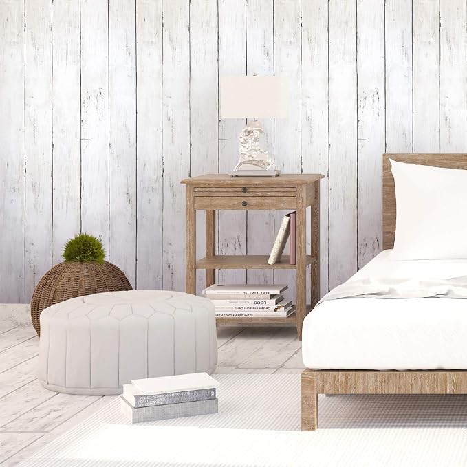 CiCiwind 118” x17.7” Wood Wallpaper Peel and Stick White Wood Wall Paper for Bathroom Bedroom Removable Waterproof Self-Adhesive Wallpaper Shiplap Contact Paper Decoral Laundry Room Vinyl Film - Image 6