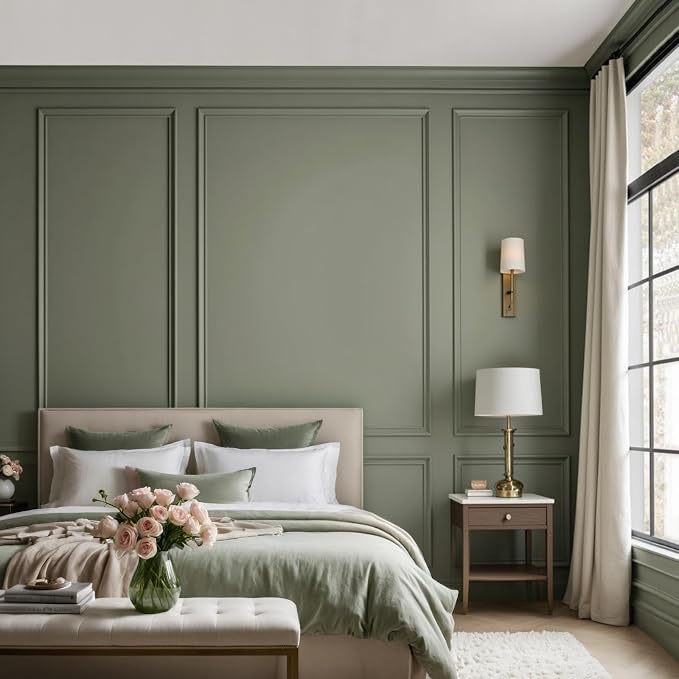 Upick Peel and Stick Wainscoting Pre-Cut Wall Molding Kit, 23"x56", 6-Frame | PS Panels,Moisture Resistant,Pre-Primed,DIY Installation,Accent Walls,Living Room,Hallway,Bathroom,Trim for Walls - Image 2