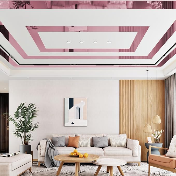 WESTICK Glossy Pink Mirror Tape Border 160"x4" Peel and Stick Mirror Frame Border for Bathroom Waterproof Rose Gold Metallic Wallpaper Borders Vinyl for Classroom Office Blackboard DIY - Image 5
