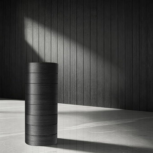 Self-Adhesive PVC Slat Wall Panels, Peel and Stick Wood Panels 236"x15.75", Thick Faux Black Oak Wood Grain Wallpaper Panels 3D Soundproof Wall & Ceiling Panels Decorativos para Pared Y019D by WaveSpace