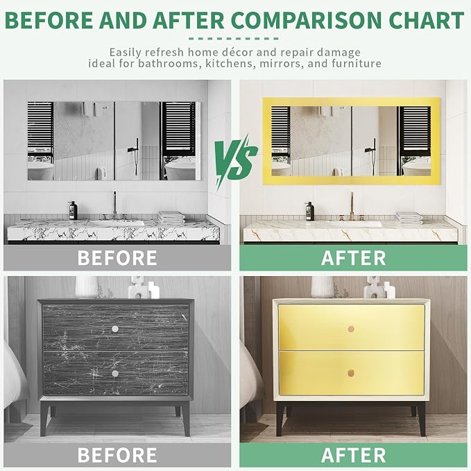 Peel and Stick Wallpaper Borders 390” x 4” Self Adhesive Mirror Frame Border Brushed DIY for Kitchen Bathroom Mirror Removal Border Sticker Wall Decor Cover 10.8 Sq.Ft, Brushed Golden - Image 2