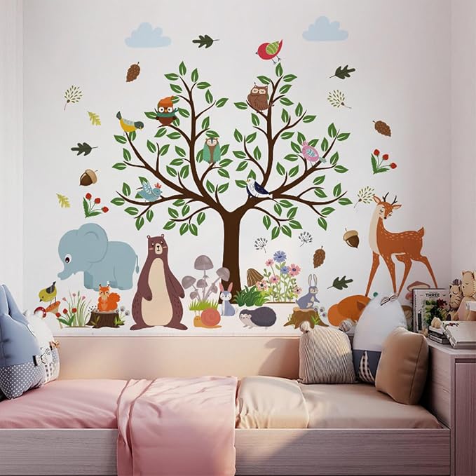 Arawat Tree Wall Decals Stickers Decor for Bedroom Living Room Zoo Animal Tree 3D Wall Stickers & Murals Decor for Bedroom Art as Decorations - Image 5