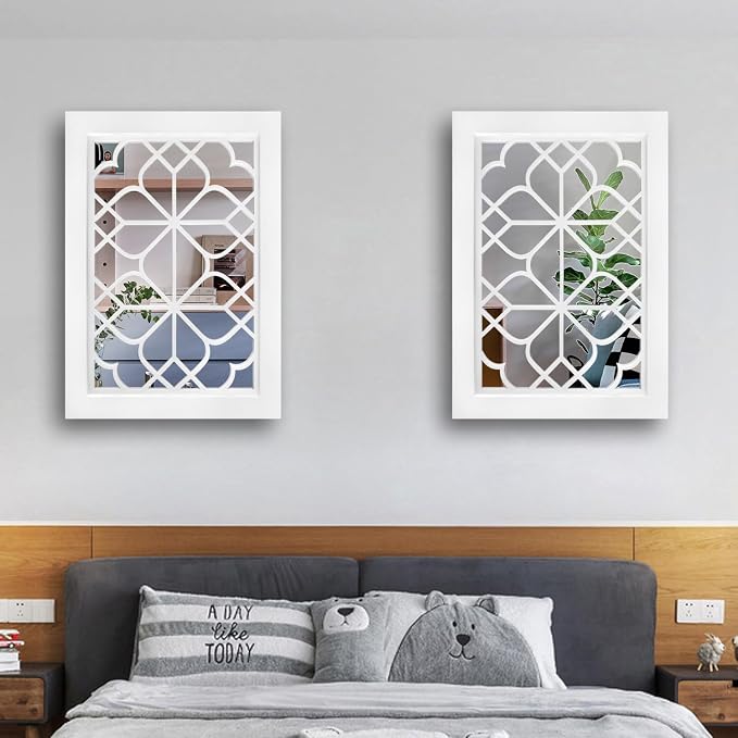 Wocred Set of 2 Rectangular Wall Mirror,White Color Entry Mirror for Bathroom Renovation,Bedrooms,Living Rooms and More(11”x15”) - Image 4