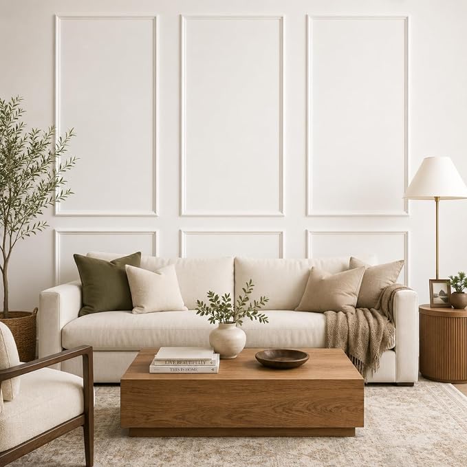 White Peel and Stick Wall Molding Kit Frame Premade Moulding Panels | (54"x24") Accent Self Adhesive Wainscoting Panels - Ready to Assemble Art Faux Wood Trim for Interior Walls Home Decor - Image 7