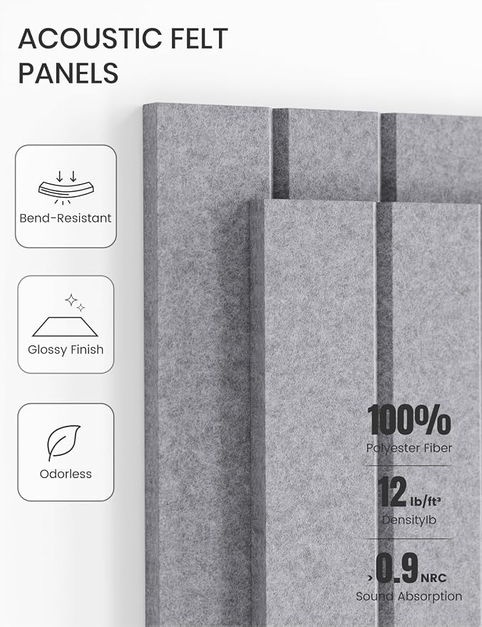 Fluxynara 36" x 24" Large Felt Bulletin Board, Soft Gray | 6 Pack Cork Board Alternative with 30 Safe Adhesive Tabs, Felt Pin Boards for Wall Decor, Home, Office, Classroom, Dorm - Image 5