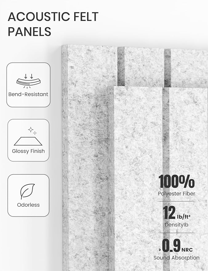 Fluxynara 36" x 24" Large Felt Bulletin Board, Light Gray | 6 Pack Cork Board Alternative with 30 Safe Adhesive Tabs, Felt Pin Boards for Wall Decor, Home, Office, Classroom, Dorm - Image 5