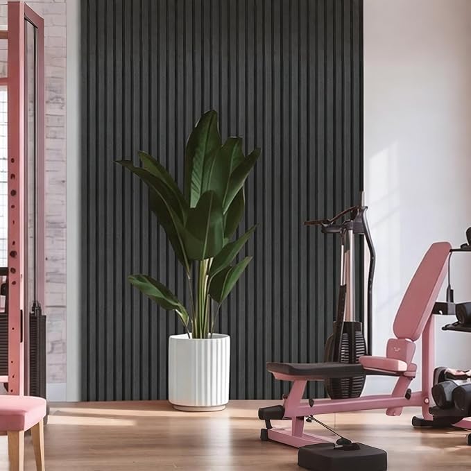 4 Rolls Black Peel and Stick PVC Slat Wall Panel, 4“x96” Self-Adhesive Thick Faux Wood Grain Wallpaper Panel, 3D Sound Proof Panels for Walls, Wood Panels for Wall Peel and Stick for Accent Walls - Image 5
