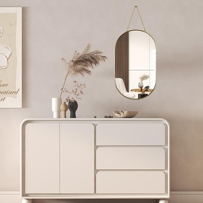 YCHMIR Oval Wall Mirror, Gold, Oval Shape - Image 3