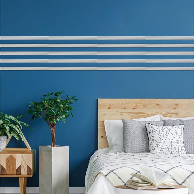 Silver Metal Wall Art Modern Striped Walls Decor Minimalist Line Arts Sign | Minimalist line art hanging sign, easy to install, metal plaque decorative, walls sculptures, for bedroom office living room - Image 10