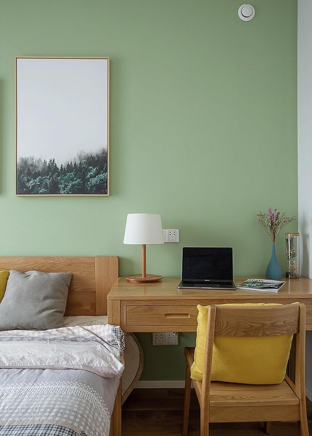 Safiyya 393"x17.7" Light Green Peel and Stick Wallpaper Green Solid Color Contact Paper Self Adhesive Contact Paper Decorative Wallpaper Vinyl Rolls for Wall - Image 3