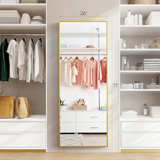 Gold Full Length Mirror XX-Large, 71x26 Standing Floor Mirror for Bedroom - Image 3