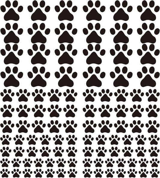 106 Pcs Black Paw Print Stickers Wall Decor, Dog Paw Stickers Removable Art Vinyl Door Decal Wallpaper for Family Bedroom Living Room Home Decorations Animal Tracks Decor by Unknown