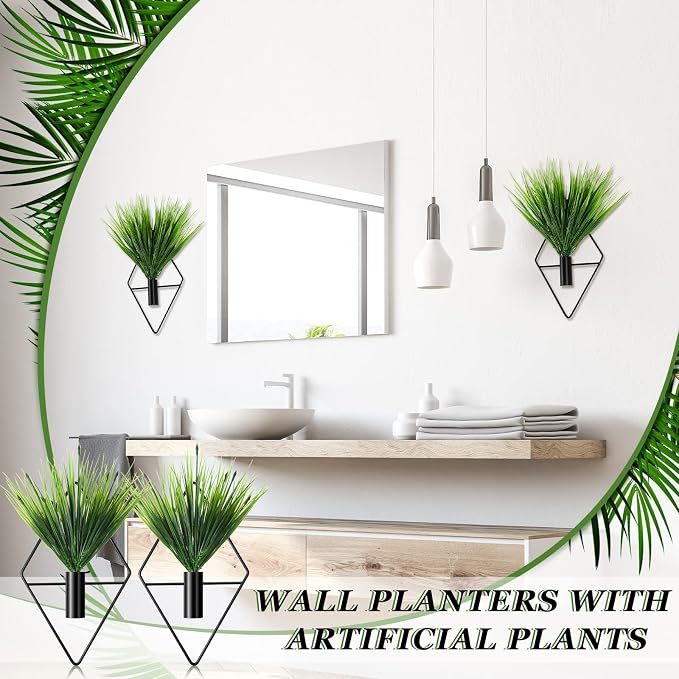 Canlierr 4 Pcs Wall Decor Hanging Planters, Aquatic Plant, Black - Image 5