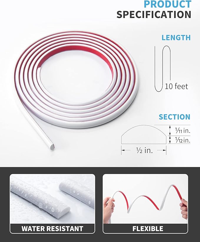 Art3d 10 ft Peel and Stick Tile Edge Trim, Backsplash Corner Decor, White - Image 2