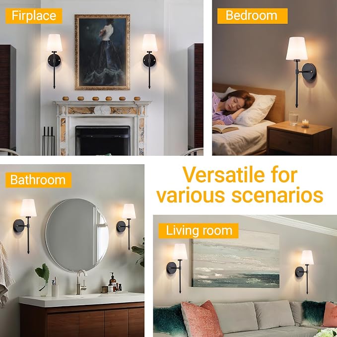 Nekhung Battery Operated Wall Sconce, Peel and Stick Sconces Set of 2 | Wireless Adhesive Stick On Wall Sconce, 10000mAh Rechargeable RGB Bulb with Remote, No Drill Wall Light for Bedroom Decor - Image 9