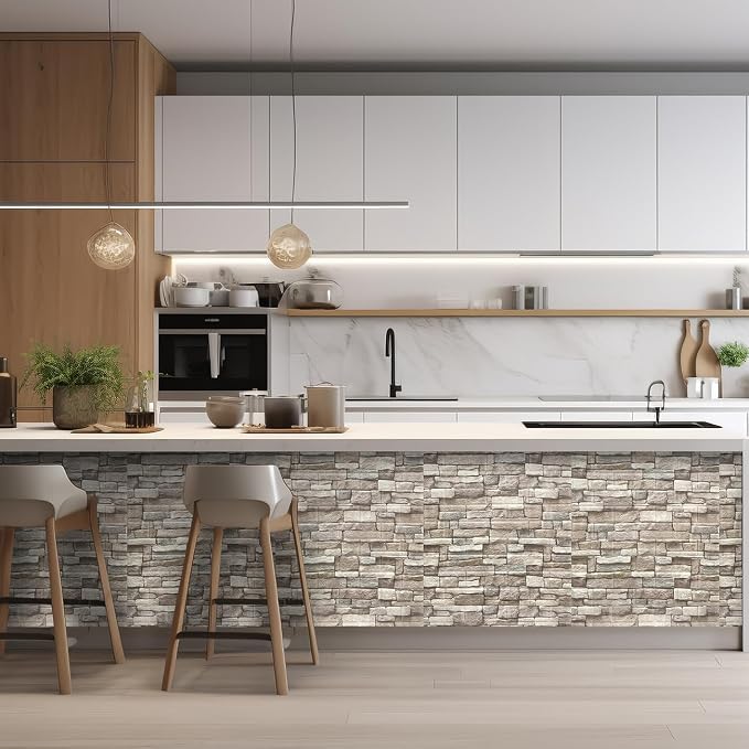 Yutianli 10PSC 3D Wall Panels Peel and Stick Faux Brick Wall Panels Self-Adhesive 3D Brick Wallpaper Foam Stone Wall Panel - Image 3