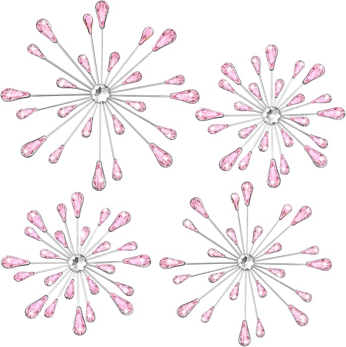 Hicarer 4 Pcs Starburst Wall Decor, Pink Wall Art - Image 2