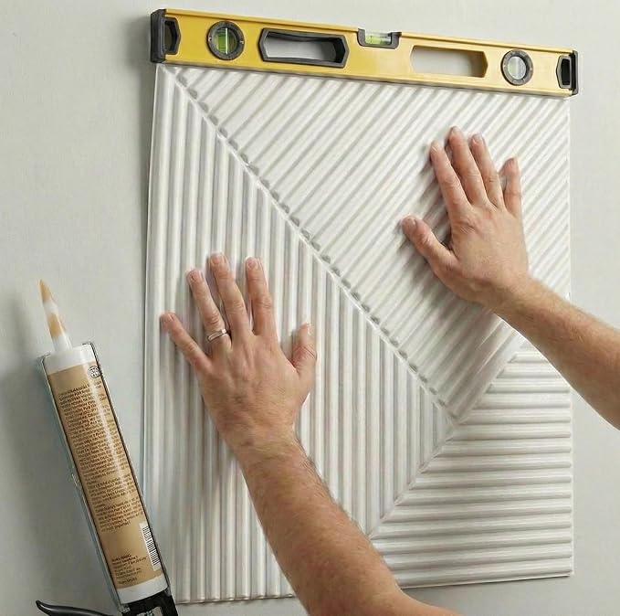 3D Wall Panels for Interior Wall Decor, PVC, White | 19.7x19.7 Inch, 12 Pack Covers 32 Sq Ft, Decorative Textured Tile, Paintable, Fire Resistant, Lightweight Modern Accent - Image 3