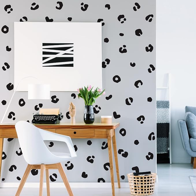 Black Cheetah Spot Wall Decals, Modern Leopard Print Wall Décor | Matte vinyl animal spots stickers. Create a safari jungle accent wall. Peel and stick for kid, nursery, bedroom, living room. - Image 4