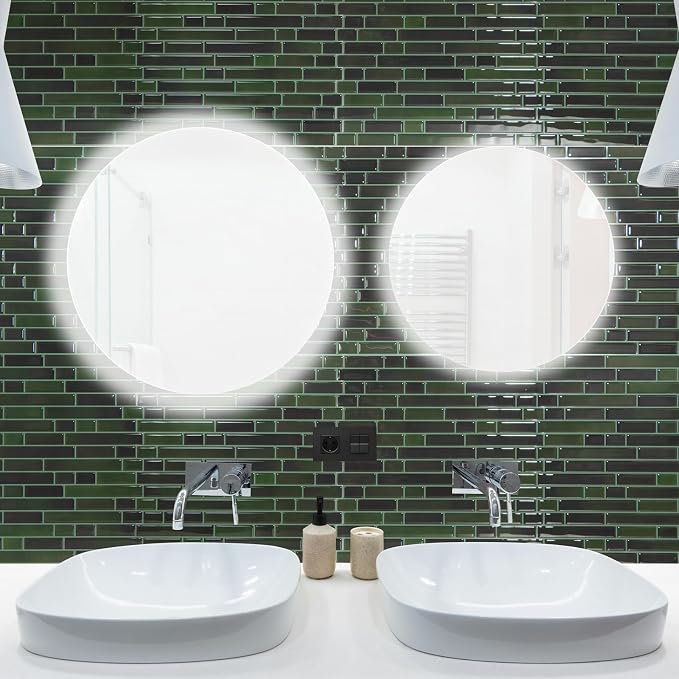 Art3d Linear Design Tile Peel and Stick Backsplash, 10-Sheet, Dark Green | 12 x 12 Inch, Enhanced Thickness, Warp Resistant, Strong Adhesion, Sturdy, for Kitchen, Bedroom, Ideal for Home Improvement - Image 4