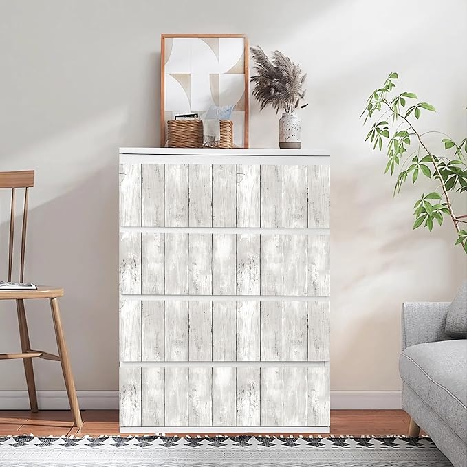 Yun-aeon Natural Wood-White Contact Paper Peel and Stick Wallpaper | 17.3"x 1200"Self Adhesive Removable Vintage Faux Wood Wall Paper Plank Shelf Home Decoration Kitchen Counter Cover - Image 6