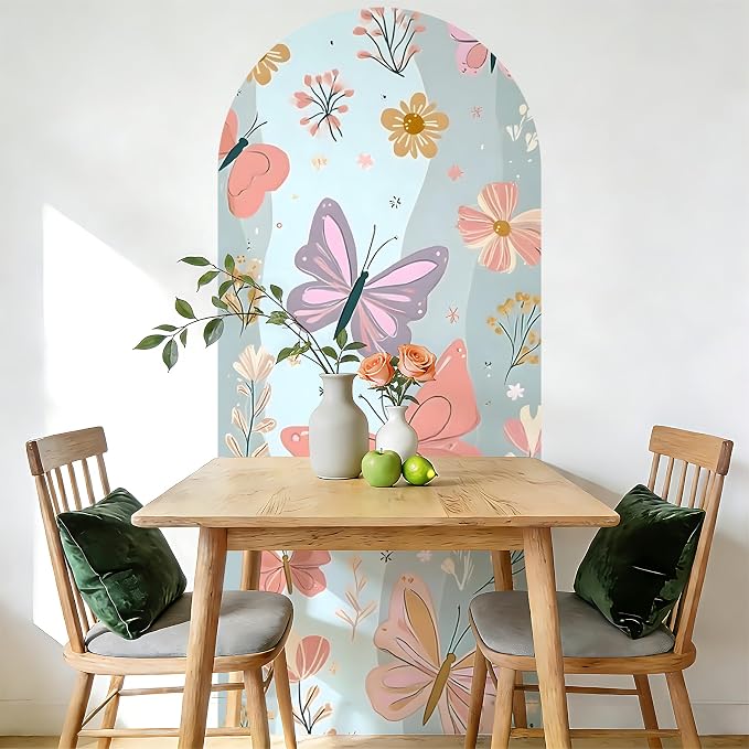 Arch Wall Decals Peel and Stick, Large Wall Stickers, Removable Home Decor Art Wallpaper for Bedroom Living Room 71'' × 31.7'' (Butterfly) - Image 7