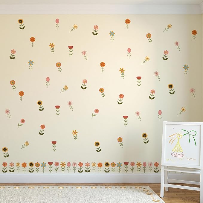 Nursery Wall Stickers Boho Kids Room Decor Girls Bedroom Removable Wall Decals Vinyl Murals DIY Cute Decorations 12 Sheets - Image 4