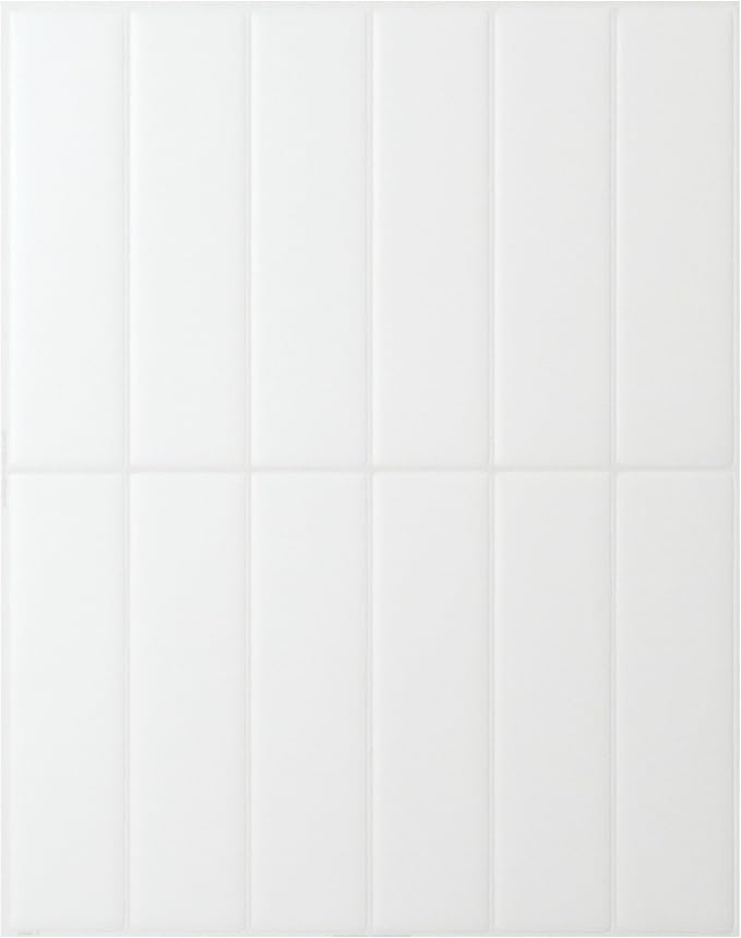 Smart Tiles Peel and Stick backsplash, Stacked Pure White, 11.43"x9" | Pack of 5 (3.5 sq ft), Matte, Heat/Moisture Resistant, Low VOC, Kitchen/Bathroom, Renter Friendly, Made in Canada by SmartTiles-OriginalPeelandStickBacksplashTiles