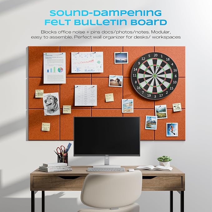 12 Pack Self-Adhesive Acoustic Panels, 12" X 12" X 0.4" High-Density Sound Proof Foam Panels for Walls, Soundproof Wall Panels for Home & Office (Orange) - Image 4