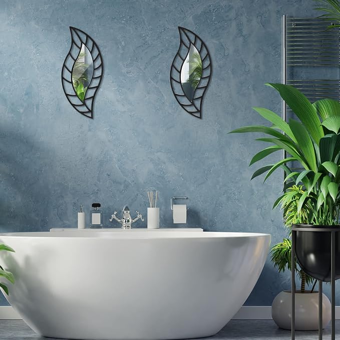 Roowest 2 Pcs Decorative Mirror Wall Decor, Black - Image 5