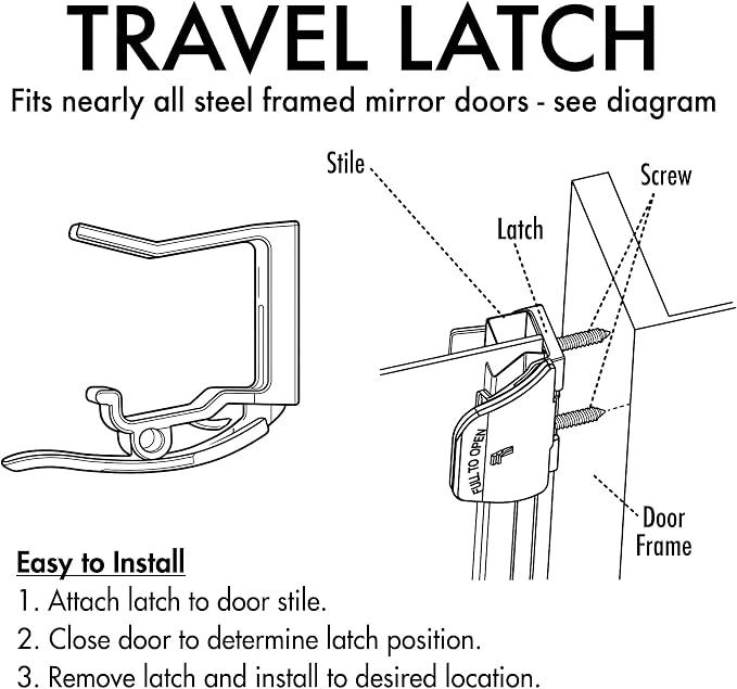 Mirrored Door Latch RV Sliding Wardrobe Doors (Pair) - Image 8