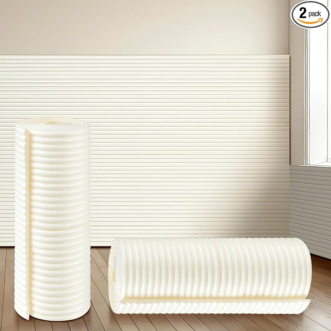 15.8 x 78.7 Inch Wall Padding for Kids, White, 2 Roll | Anti Collision Wall Padding Padded Wall Panels 3D DIY Headboard for Autism Playroom Nursery Bedroom Living Room Corner Guards by Unknown