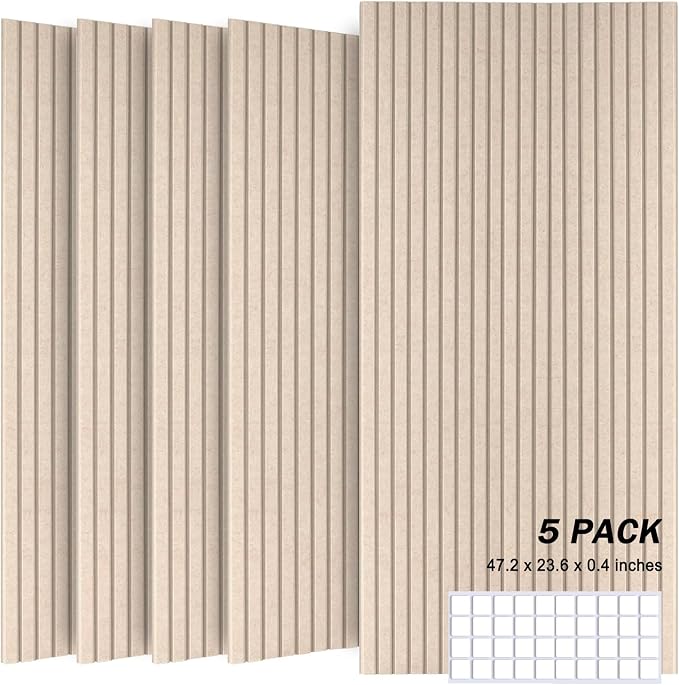 Large Acoustic Panels, 48"X24"X0.4" Sound Proof Foam Panels for Walls, Sound Dampening Panels, Soundproof Wall Panels for Home Studio&Office Decor. (Deep Camel, 5) by Unknown