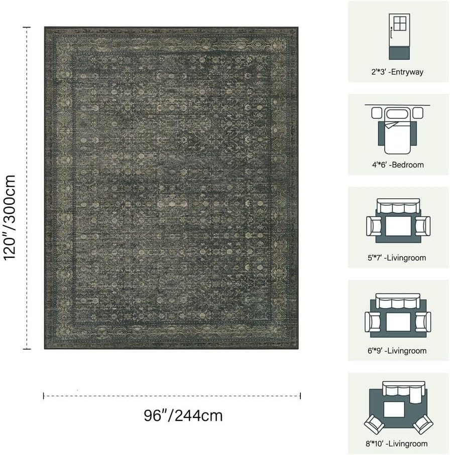 Rugxara 8x10 Area Rugs,Large Rugs for Living Room(Moss Green) - Image 2