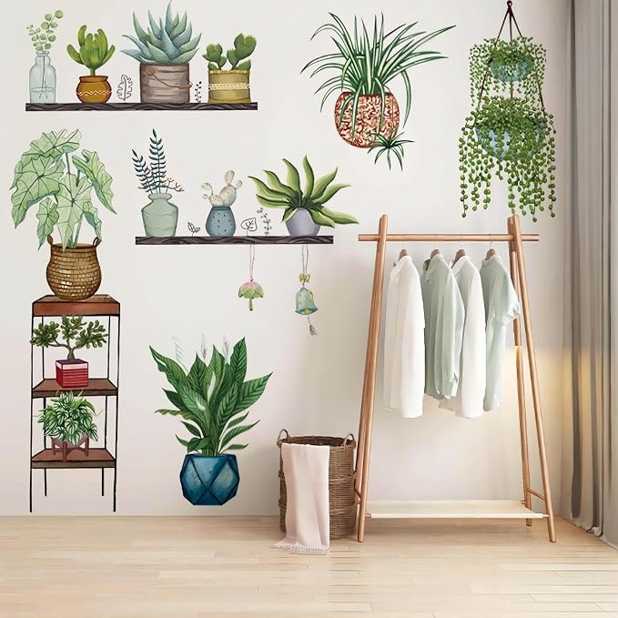 Arawat Plant Wall Decals Peel and Stick Stickers & Murals for Bedroom, Living Room, Bathroom, Kitchen - Boho Decorative Art Decor - Image 8