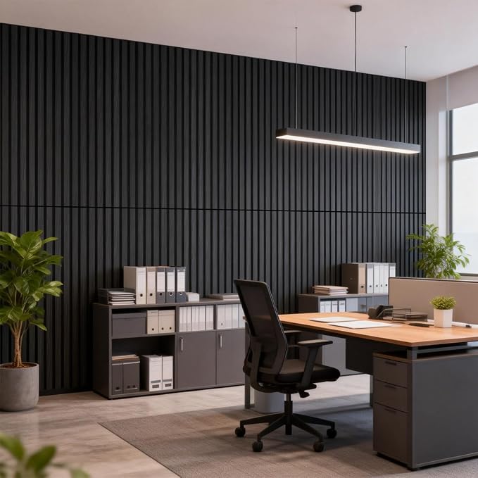 WoveN SounD Acoustic Wall Panels, Black Oak, 10 Pack, 47.2x23.6 in | Self-Adhesive, Peel and Stick, NRC 0.95, Premium Sound, Echo Proof, Slat Decor, Studio, Home, Office, Media Room - Image 8