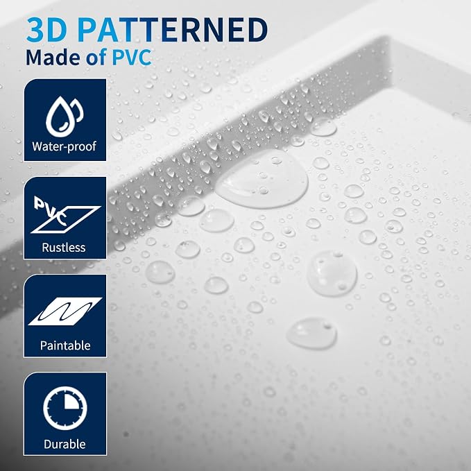 Art3dwallpanels Ceiling Tiles, 24 x 24 Inch, 12 Pcs, White | Drop Ceiling Tiles, High Grade PVC Wall Panels, Drop in, Fire Rated, Waterproof, Light Weight, Cover 48 Sq.Ft - Image 4