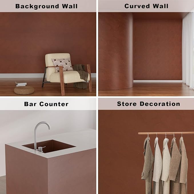 3D Wall Panels - 4PCS 47.2"x23.6" Faux Stone Wall Covering - MCM Modified Clay Material for Home Art, Accent Brick, Modern Exterior/Interior Decoration, Covering 31 sq.ft Slate Coffee Color - Image 4