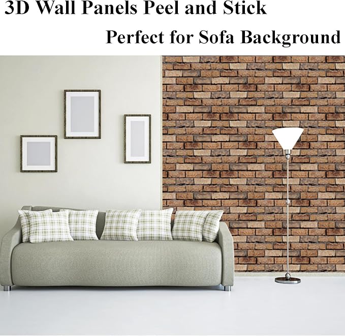 3D Wall Panels Peel and Stick 10 Pcs Brick Textured PVC Panels | 11.81*11.81 Inch, Waterproof, Self-Adhesive Wall Tiles, for Accent Walls, Kitchen, Bathroom, Bedroom & Office Decor - Image 8
