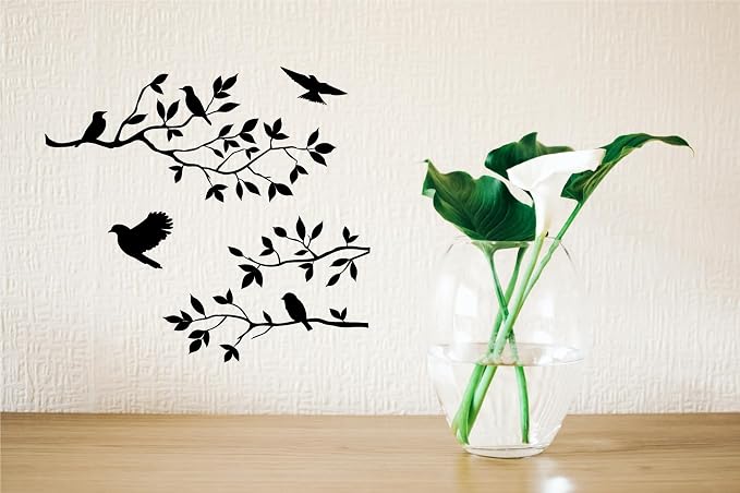 Picniva Birds and Blossoms Vinyl Wall Decal - 16" x 24" Removable Floral Bird Wall Stickers, Peel and Stick DIY Wall Art Decor for Living Room, Bedroom, and Nursery - Image 6