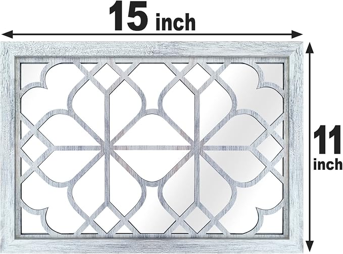 Wocred Set of 2 Rectangular Wall Mirror,Gorgeous Rustic Farmhouse Accent Mirror,Rustic White Color Entry Mirror for Bathroom Renovation,Bedrooms,Living Rooms and More(11”x15”) - Image 7