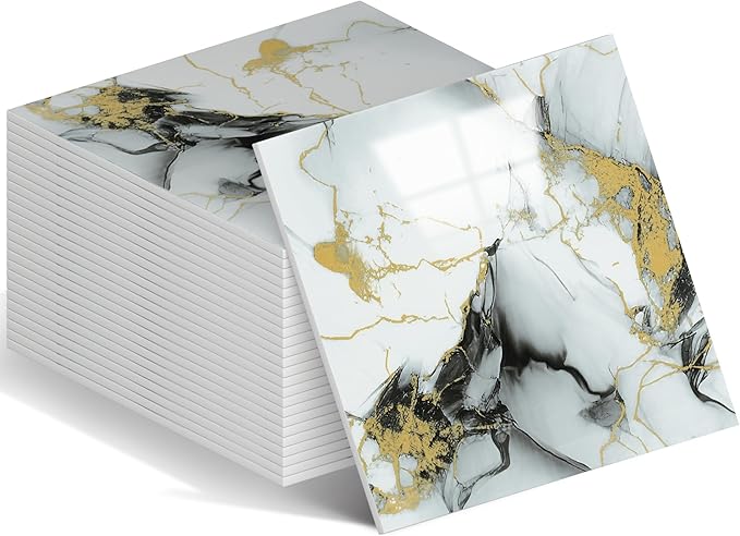Peel and Stick Tile Shower Waterproof Marble Tiles Wall Panels, 11.8"x11.8" Self-Adhesive Backsplash Tile, 20 Pack by WAPANE