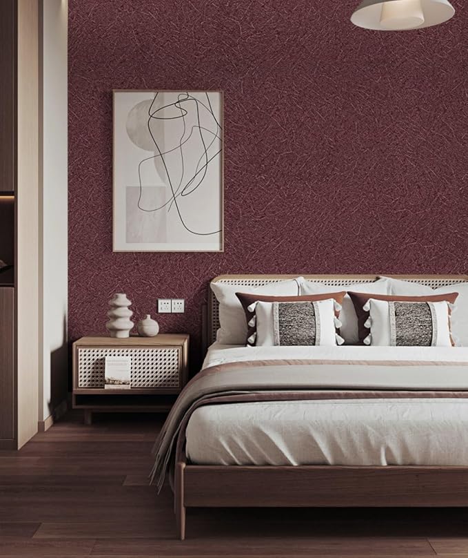 Dark Red Peel and Stick Self Adhesive Wallpaper Countertop Contact Paper | Burgundy Removable Waterproof Bathroom 15.7" X 196.8" Kitchen Vinyl Wrap for Cabinet Countertops Wall Counter Top Paper - Image 2